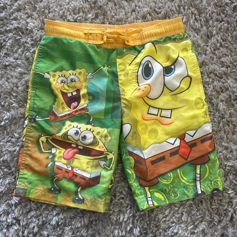 Nickelodeon spongebob kids 4/5 swim trunks Y2K